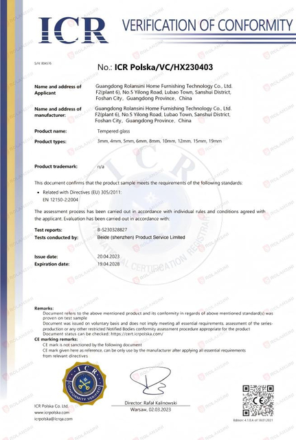 European Standard Certificate(1)