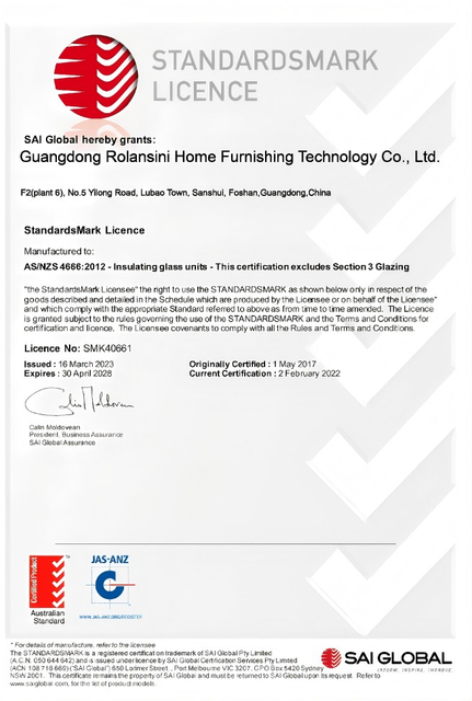 Glass Certificate