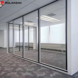 Modular Assembly Sound Insulation 108# Double Glass Aluminum Framed Glass Partition