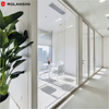 45° Angle Frame Modular Assembly Panoramic Single/double Glazed Louvered Office Glass Partition