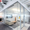 45° Angle Frame Modular Assembly Panoramic Single/double Glazed Louvered Office Glass Partition