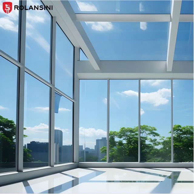 exposed-frame glass curtain wall