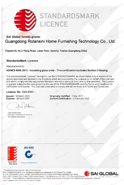 Glass Certificate